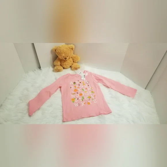 Two cute tees one short sleeve other long sleeve colors are hot pink,light pink - Picture 2 of 3